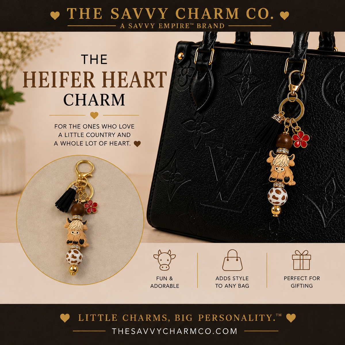 The Heifer Heart Charm