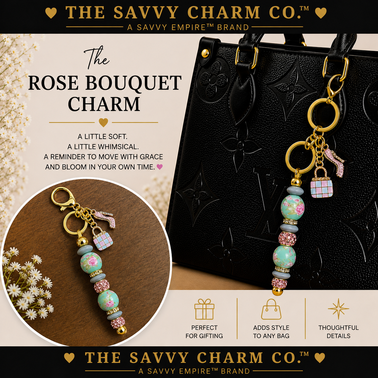 The Rose Bouquet Charm